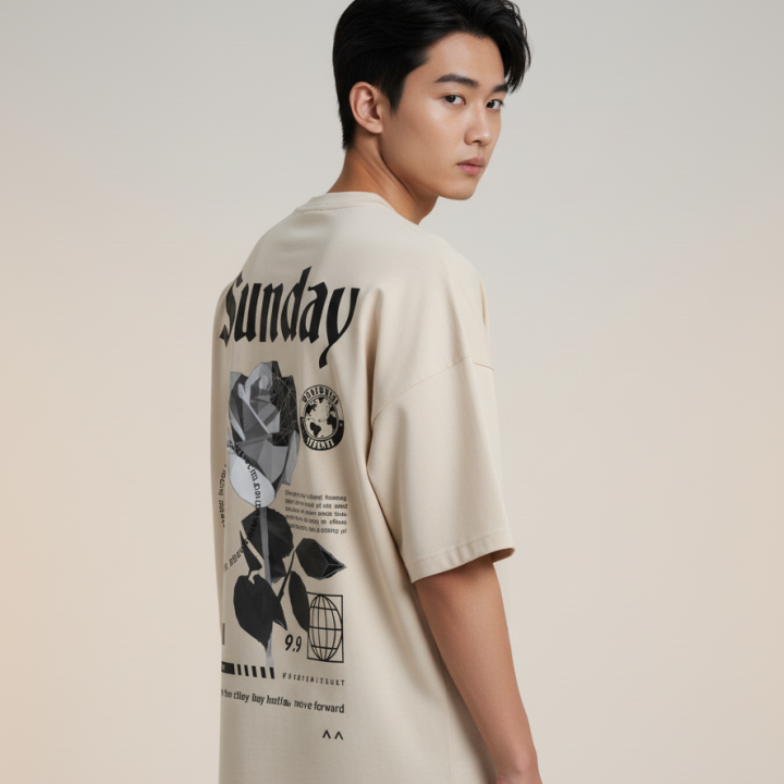 Golden Clasp Oversized Sunday Graphic Tee