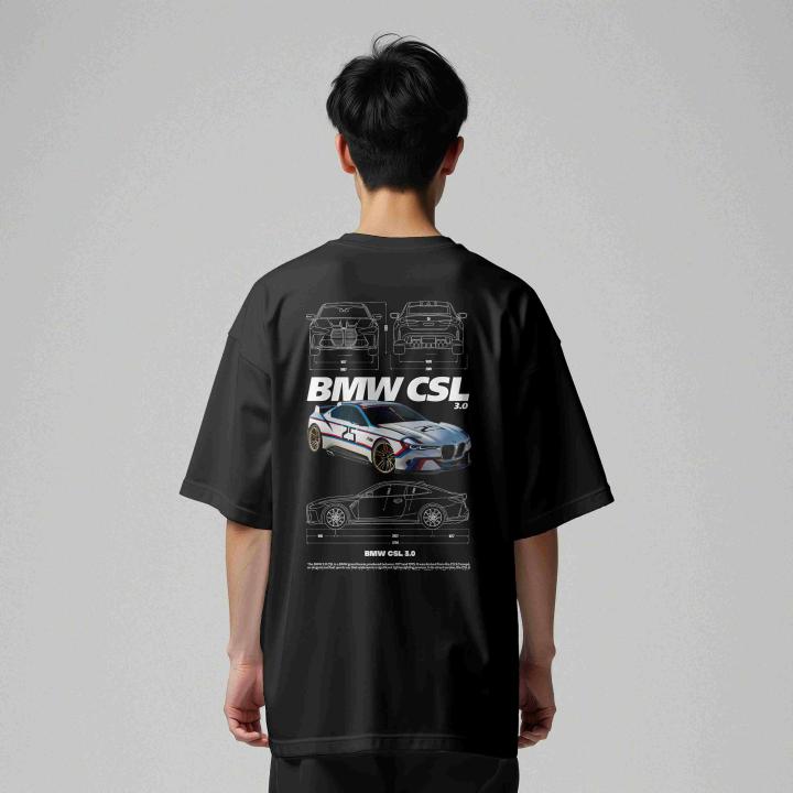 BMW CSL 3.0 Oversized Car Graphic T-Shirt – Automotive Edition