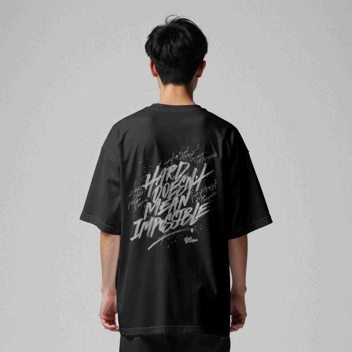Hard Doesn’t Mean Impossible Oversized Motivational T-Shirt