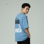 RICH Oversized Graphic T-Shirt – Blue | “I’m Not Bad, I’m Just Rich” Edition